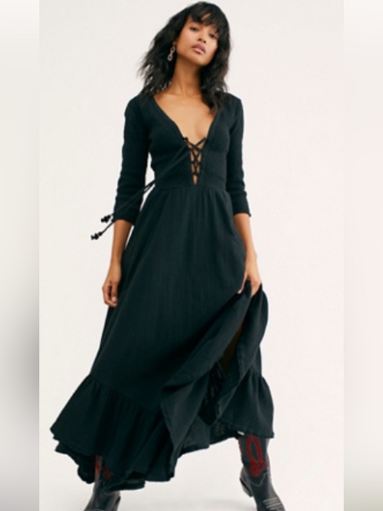 Free People Dresses & Skirts - NWT Free people black perfect solution maxi dress size small